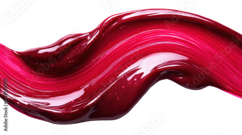 Vibrant pink paint swirl with glossy texture and glittery finish, ideal for artistic designs and creative projects