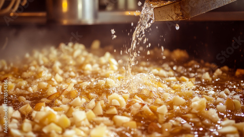 The process of making apple cider vinegar, a highly nutritious vinegar derived from apple waste