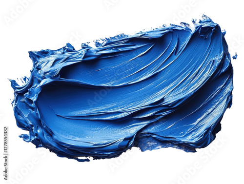 Bright blue paint texture with smooth strokes and vibrant color photo