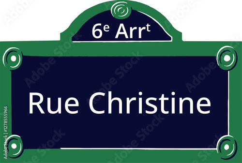 6e Arrt, Elegant Parisian Street Sign