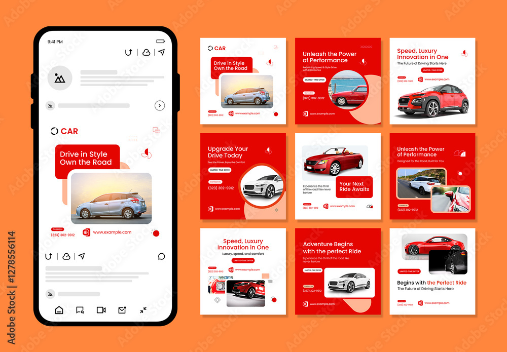 Car Social Media Post Design Stock Template | Adobe Stock