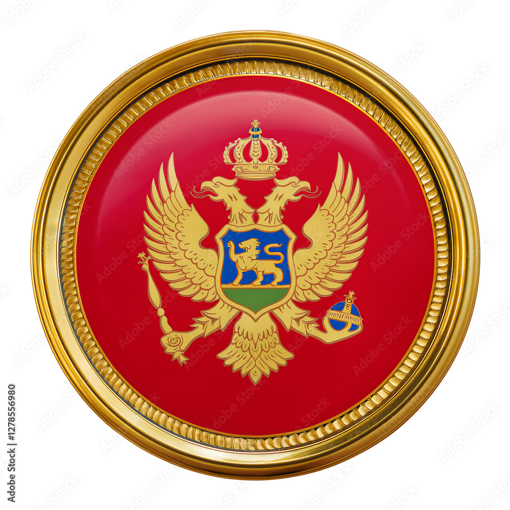 モンテネグロの国旗のブローチ。白背景。(Montenegro flag brooch on white background.)
モンテネグロの国旗のブローチ。白背景。(Montenegro flag brooch on white background.)