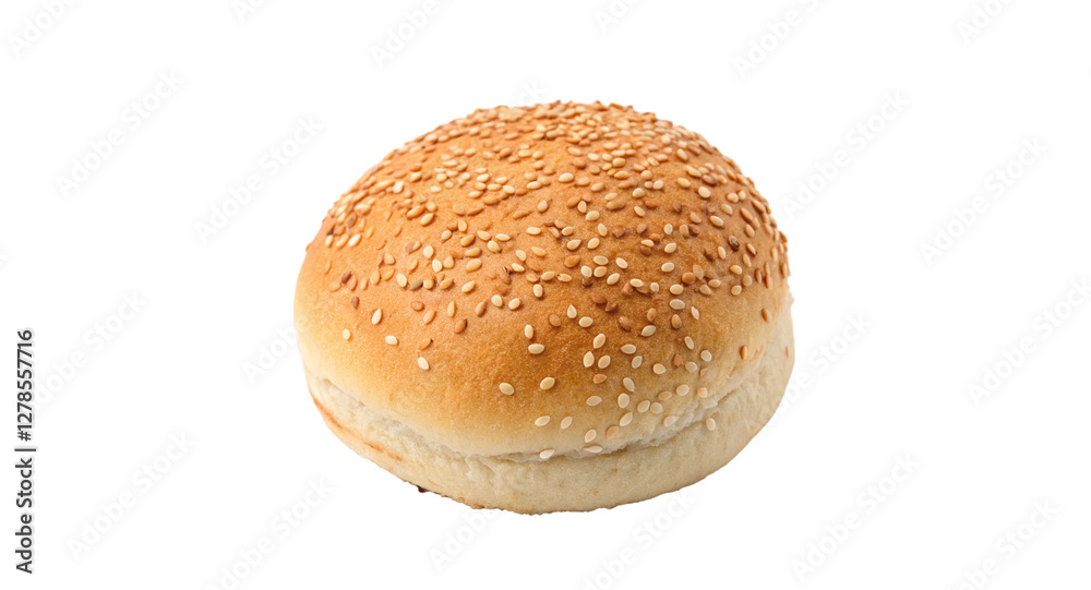 Bread roll covered with sesame seeds isolated on transparent background Bread roll covered with sesame seeds isolated on transparent background