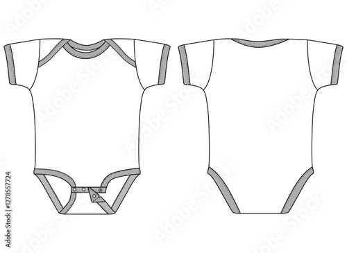 Short sleeve Baby boy All Over Printed Bodysuit vector illustration design