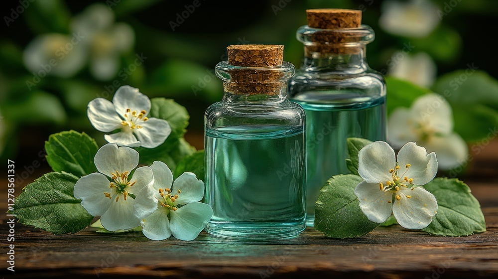 Fragrant Essential Oils with Blossoms: Nature's Serenity Fragrant Essential Oils with Blossoms: Nature's Serenity