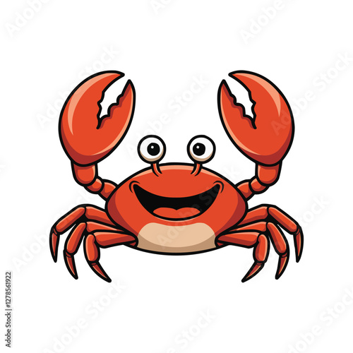 red crab on white background
