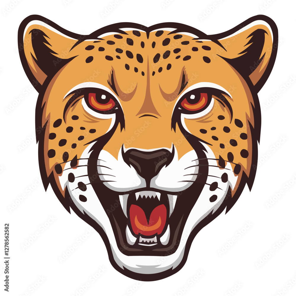 Fototapeta premium vector illustration of a leopard head
