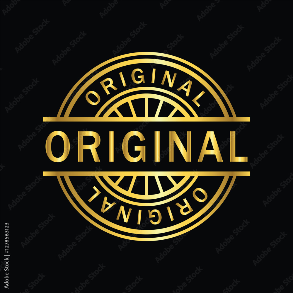 Fototapeta premium gold color original rubber stamp , icon, flat, design, vector, illustrations, Graphic Design, education, style, trendy, collections 