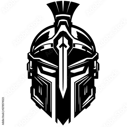 Modern spartan helmet silhouette