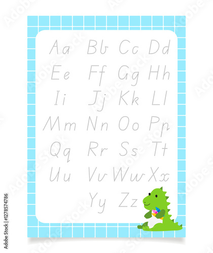 Abc worksheet with alphabet letters tracing for kids.