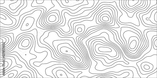 Abstract white contour wave lines topographic background, lines map seamless pattern, modern wallpaper texture and realistic design used for banner and posters, mountain relief geographic pattern.