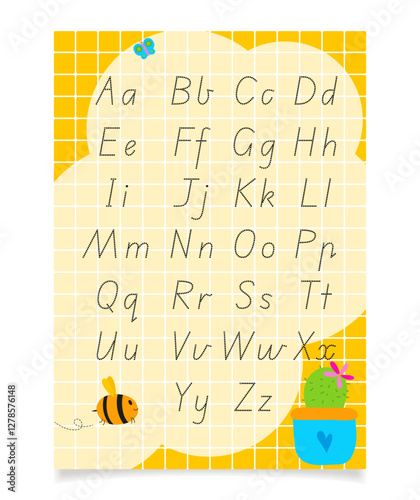 Abc worksheet with alphabet letters tracing for kids.