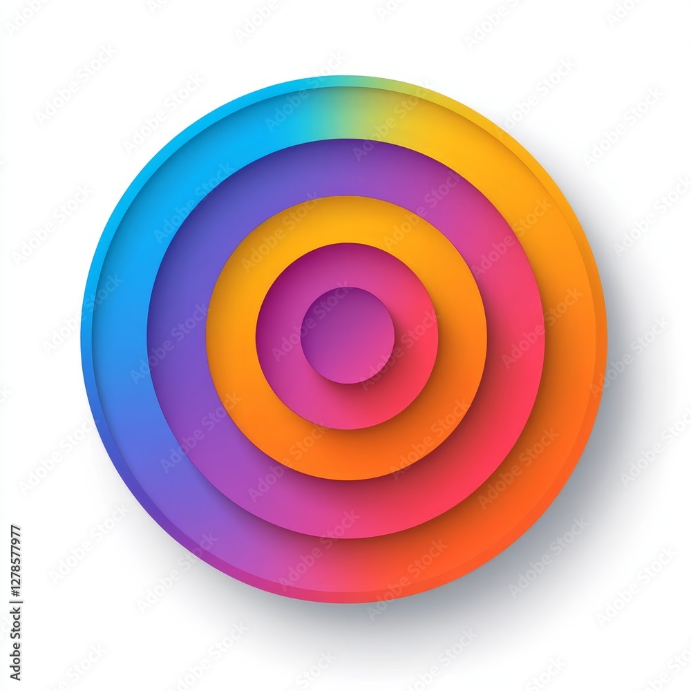 Multicolored Concentric Circles Graphic Design