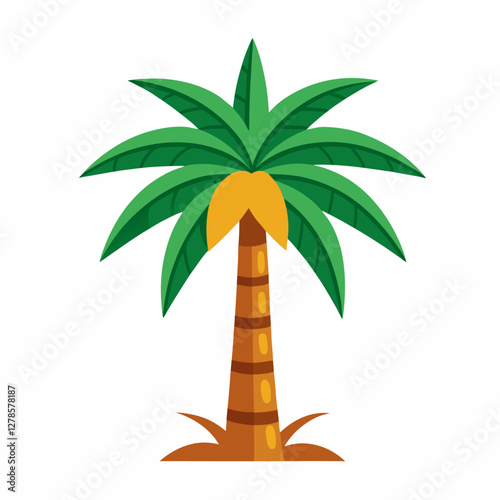palm tree on a white. tropical palm tree. palm tree vector illustration. Palm oil tree on white background.