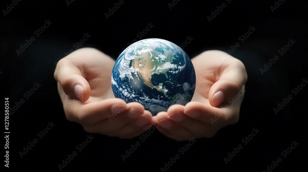 Gentle Hands Cradle Miniature Earth Globe Gentle Hands Cradle Miniature Earth Globe