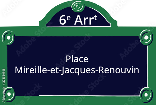 6e Arrt, Elegant Parisian Street Sign photo