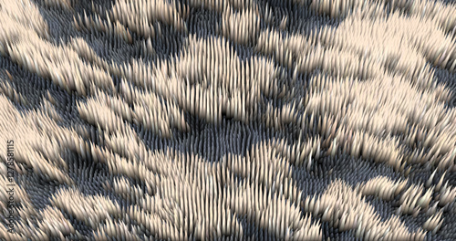 In shades of grey abstract texture created with Gradient flow and 3D structure imitate the movement of liquid or wind. Vibrant colors, volumetric waves and digital noise create a sense of depth and dy