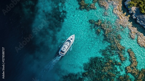 Luxury Yacht Cruising Through Tropical Ocean Waters
