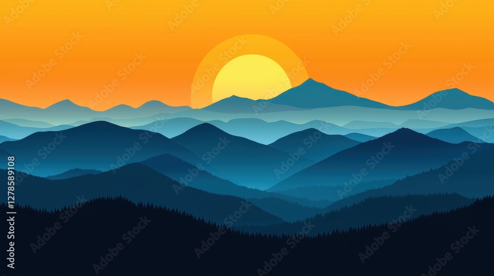 Abstract Geometric Layers Suggesting an Imposing Hillside Abstract Geometric Layers Suggesting an Imposing Hillside