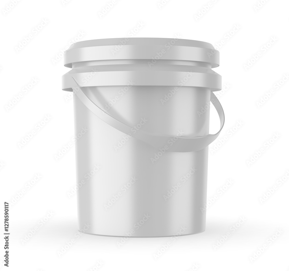 Blank plastic bucket for paint. Mockup Template. 3d illustration. Blank plastic bucket for paint. Mockup Template. 3d illustration.