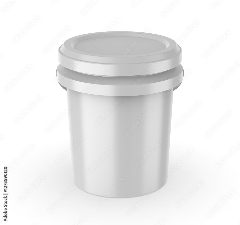Blank plastic bucket for paint. Mockup Template. 3d illustration. Blank plastic bucket for paint. Mockup Template. 3d illustration.