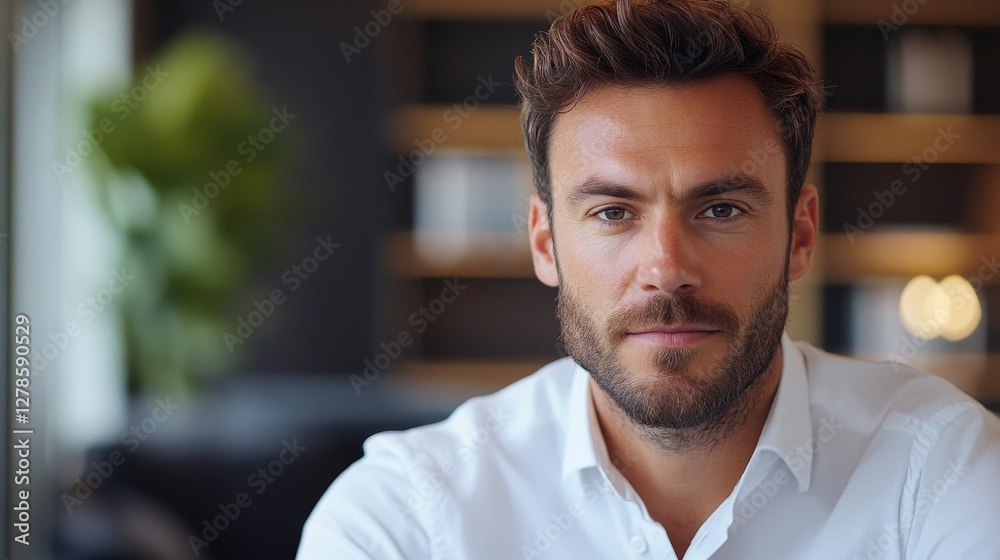 Obraz premium Man Video Conference Business Call