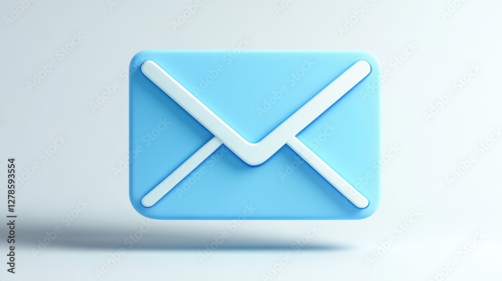 Vibrant Mail Icon in Speech Bubble on Plain White Background Vibrant Mail Icon in Speech Bubble on Plain White Background