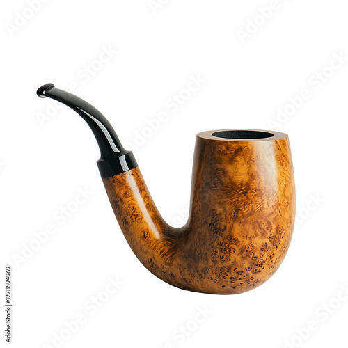 Elegant Briarwood Tobacco Smoking Pipe Classic old life isolated on transparent background png photo