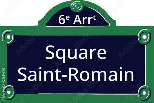 6e Arrt, Elegant Parisian Street Sign