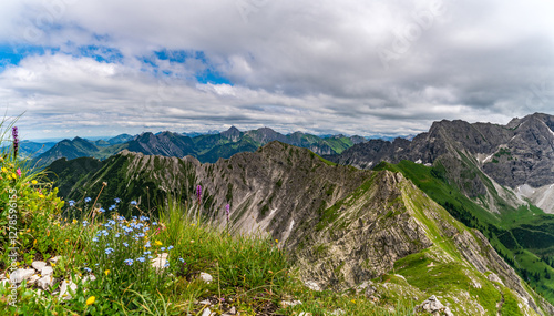 Breathtaking view from the summit of the Rotspitze in the Allgau Alps of Bavaria photo