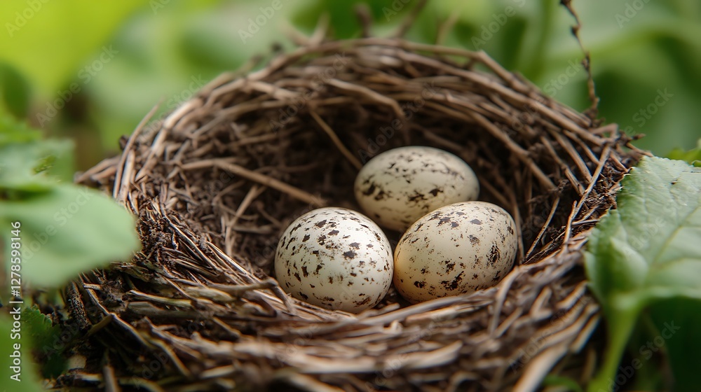 Bird eggs nest spring foliage nature Bird eggs nest spring foliage nature