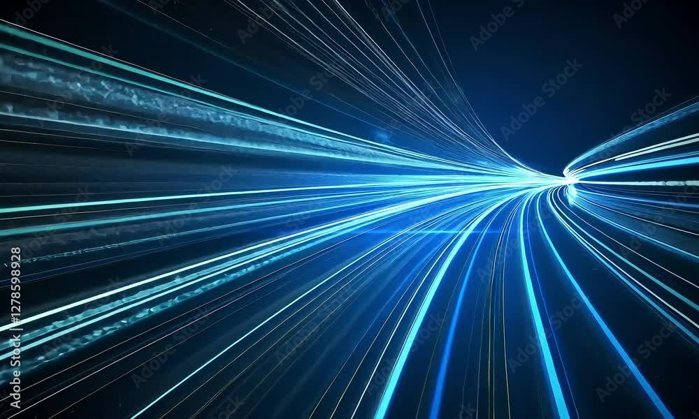 Futuristic digital highway; data streams flow Futuristic digital highway; data streams flow