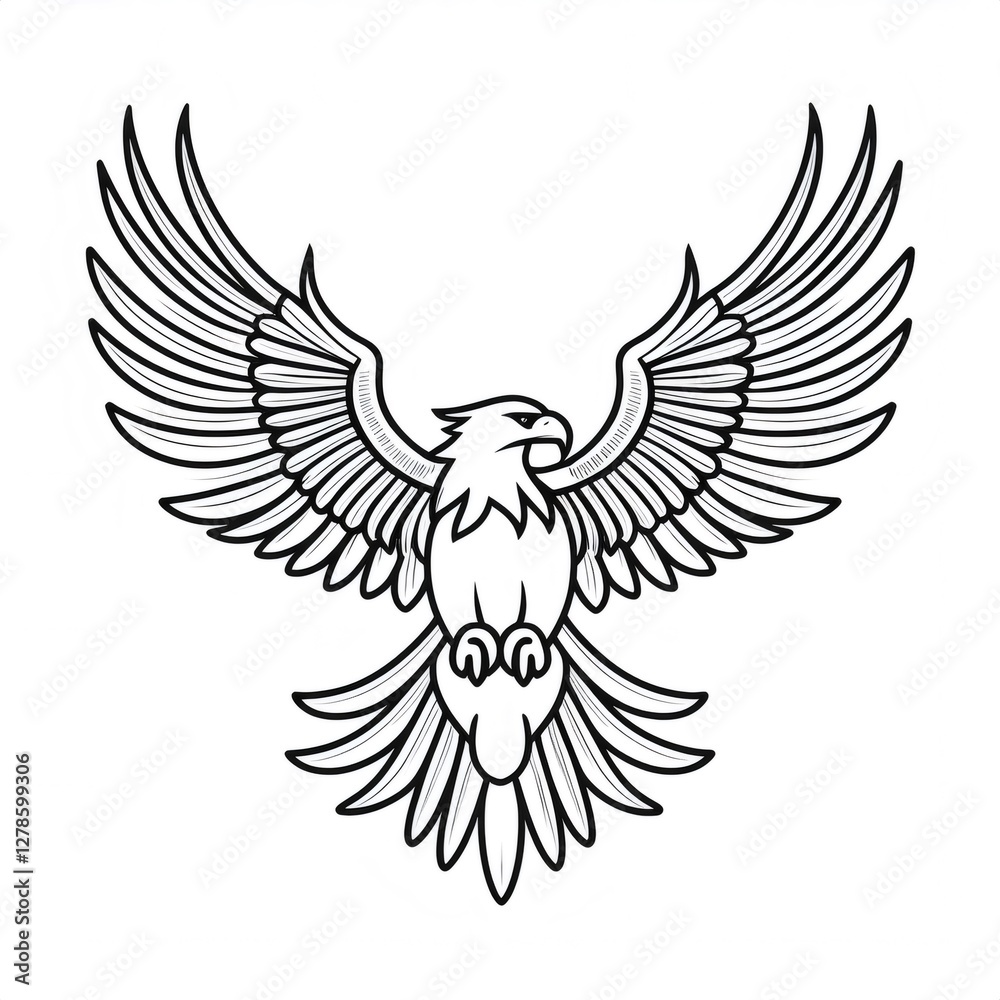 Obraz premium Majestic bald eagle spreading powerful wings