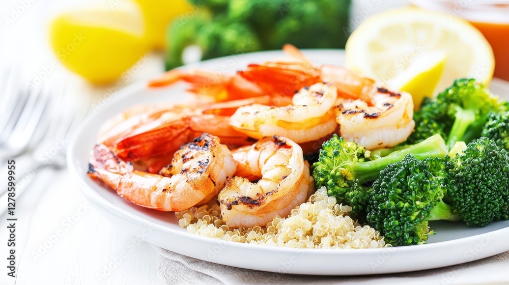 Grilled Shrimp with Quinoa and Broccoli: A Healthy and Delicious Meal Grilled Shrimp with Quinoa and Broccoli: A Healthy and Delicious Meal