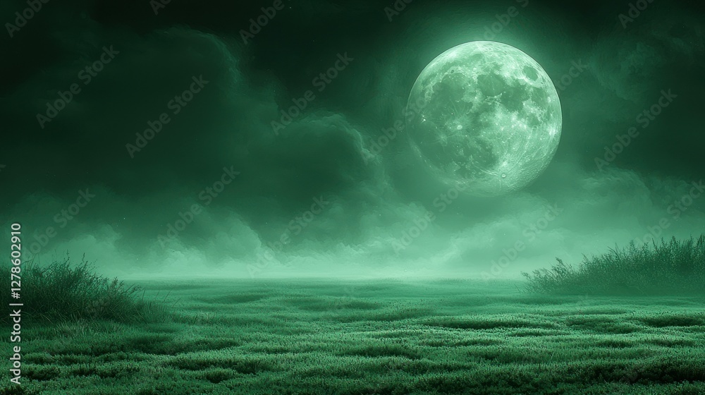 Enigmatic Green Moonlit Meadow Enigmatic Green Moonlit Meadow
