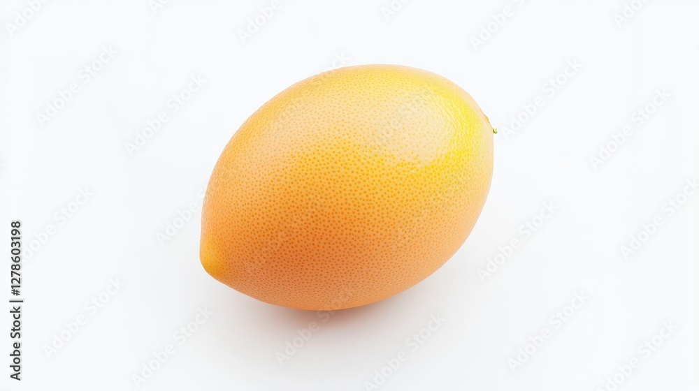 Bright Yellow Lemon with Smooth Surface on White Background Perfect for Freshness and Flavor Themes Bright Yellow Lemon with Smooth Surface on White Background Perfect for Freshness and Flavor Themes