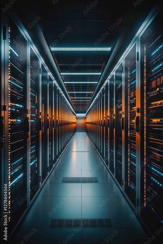 Obraz premium Server Room Hallway