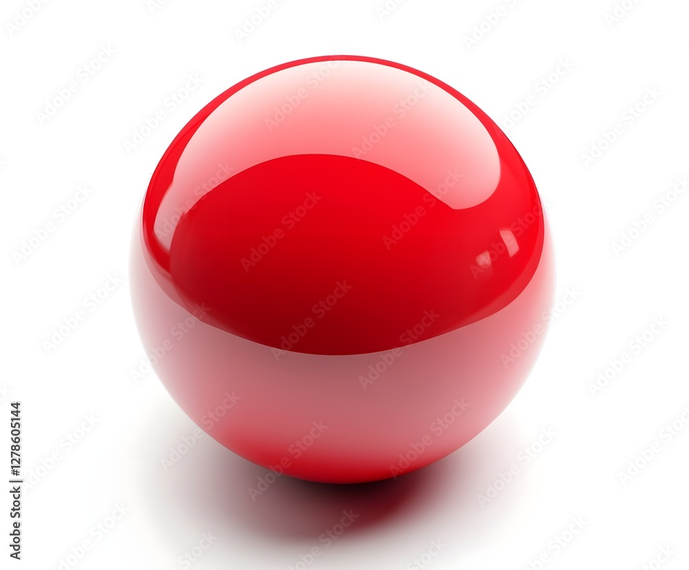 Three dimensional render of a red sphere Three dimensional render of a red sphere