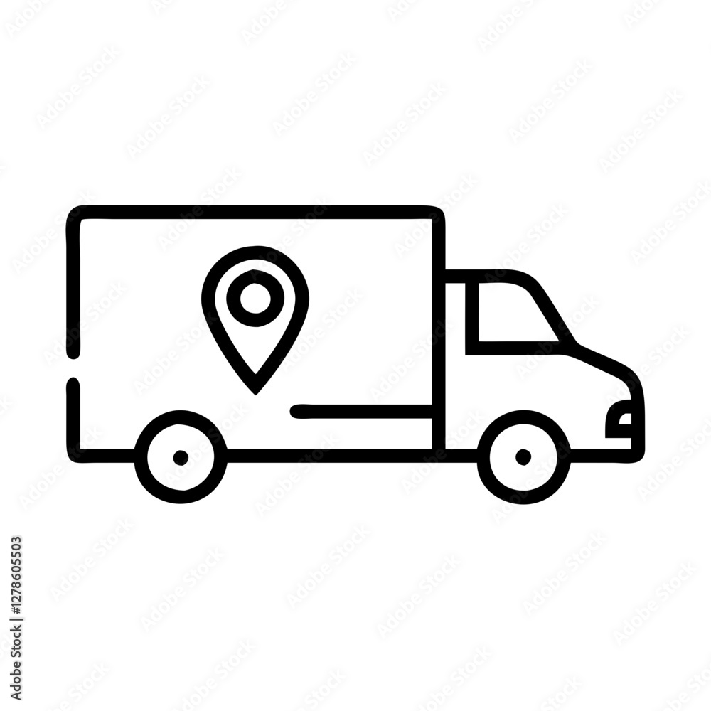 Truck with GPS symbol icon on transparent background for location tracking
Truck with GPS symbol icon on transparent background for location tracking