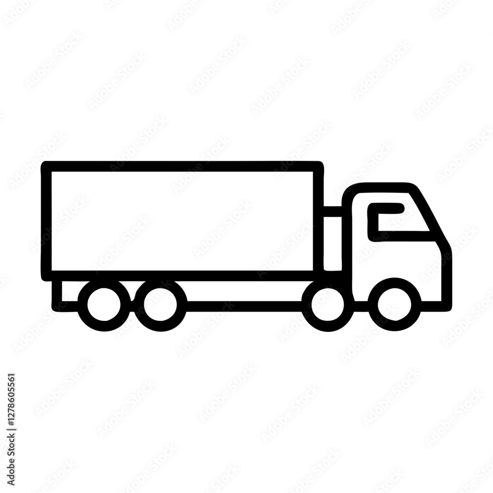 Large freight truck icon on transparent background with simple design Large freight truck icon on transparent background with simple design