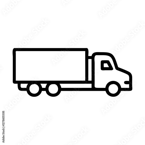 Semi-truck icon on transparent background for transportation and logistics concepts
