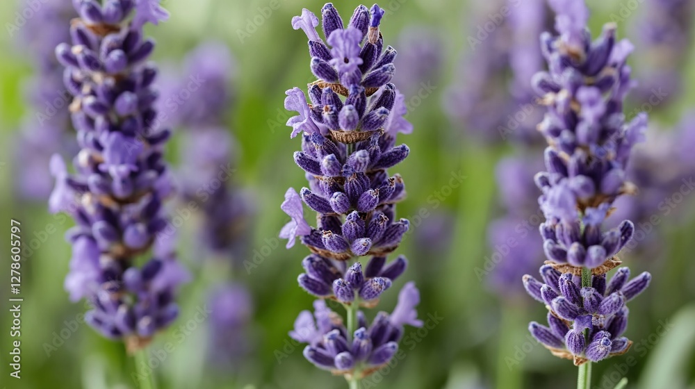 Fototapeta premium Close-up lavender flowers field bloom summer garden