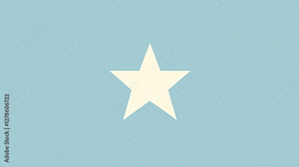 Flat Design Mail Icon with Star on Pastel Blue Background Flat Design Mail Icon with Star on Pastel Blue Background