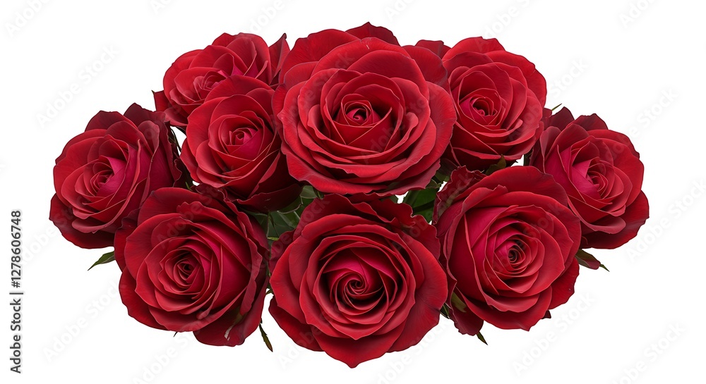 Elegant Bouquet of Red Roses on a White Background Elegant Bouquet of Red Roses on a White Background