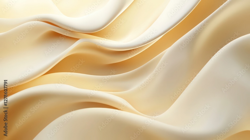 Fototapeta premium Elegant Cream Waves: Abstract Background with Subtle Light and Shadow