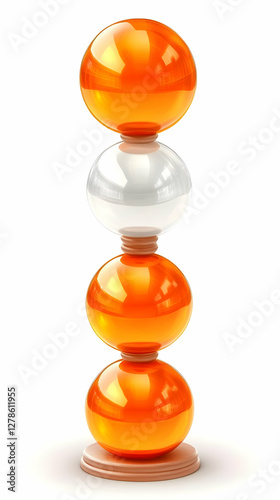 Orange and White 3D Sphere ...