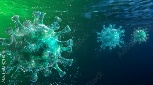 Microscopic 3D Virus Illust...