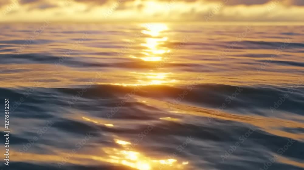 A serene ocean view reflecting golden sunlight on gentle waves. A serene ocean view reflecting golden sunlight on gentle waves.