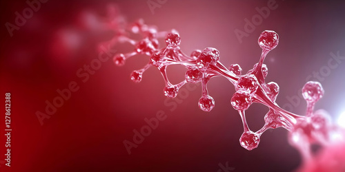 Red Molecular Structure 3D ...