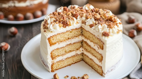 Wallpaper Mural A Stunningly Delicious Layered Cake with Nuts and Cream Torontodigital.ca